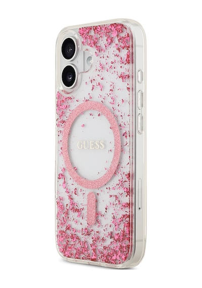 Apple Uyumlu iPhone 17  Kılıf Guess Lisanslı M-safe Özellikli Transparan Resin Bottom Kapak Pembe Pembe