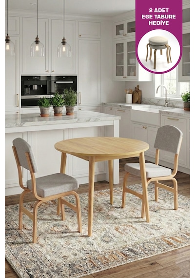 Vilinze Ege Sandalye Avanos Yuvarlak Ahşap Mdf Mutfak Masası Takımı - 90x90 Cm Çok Renkli Vilinze Ege Sandalye Avanos Yuvarlak Ahşap Mdf Mutfak Masası Takımı - 90x90 Cm Çok Renkli