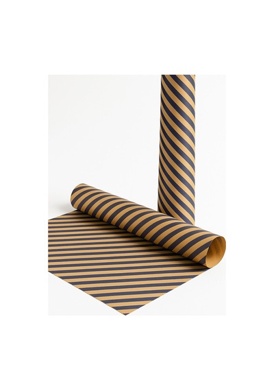 Kraft Hediye Paketleme Kağıdı, Lacivert Verev Çizgili-40gr, Ambalaj Kağıdı 70x100 Cm - 10'lu Paket