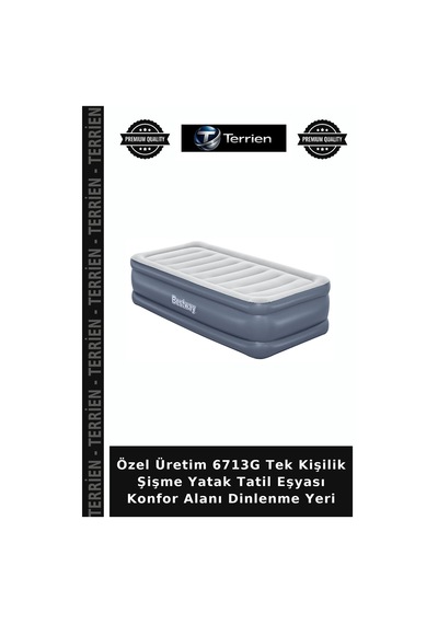 Özel Üretim 6713g Tek Kişilik Şişme Yatak Tatil Eşyası Konfor Alanı Dinlenme Yeri Diğer