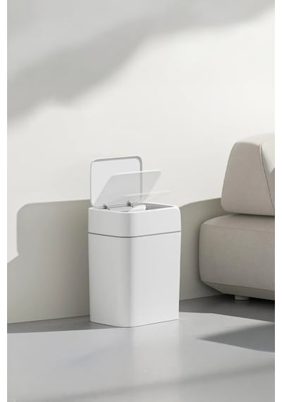 Porsima Me03 Hareket Sensörlü Sessiz Kapatma Çöp Kutusu Banyo Mutfak Çöp Kovası Kapaklı Banyo Çöp Kovası 22lt Beyaz