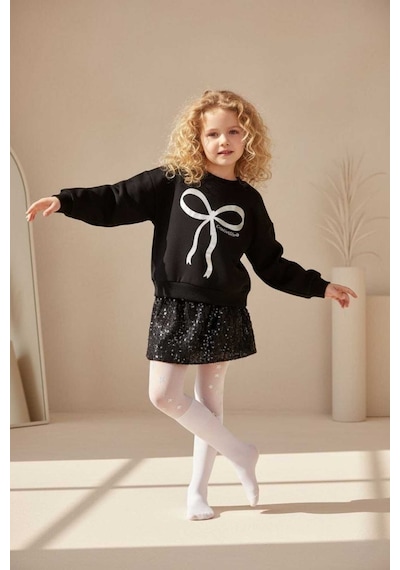 Uğur Bebe Kız Çocuk Premium Siyah Pullu Esnek Etekli Şık Lüks Sweatshirt Takımı Siyah Siyah Uğur Bebe Kız Çocuk Premium Siyah Pullu Esnek Etekli Şık Lüks Sweatshirt Takımı Siyah Siyah