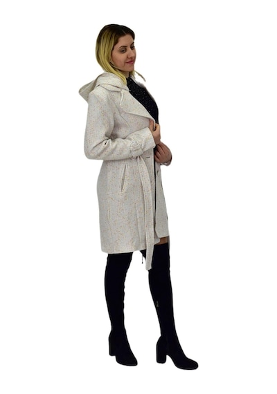 Kadın Pıtırcık Uzun Kaşe Kaban Bgl-st04122 Krem