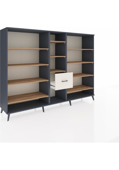 Hyperion Dolap 11 Raflı 3 Çekmeceli 220x44x163 Antrasit-çam/ayta Antrasit-çam/aytaşı Hyperion Dolap 11 Raflı 3 Çekmeceli 220x44x163 Antrasit-çam/ayta Antrasit-çam/aytaşı