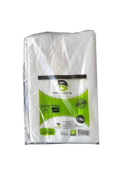 Doğanpack Şeffaf Naylon Bakkaliye Poşeti Torbası 1 KG 30 x 52 CM