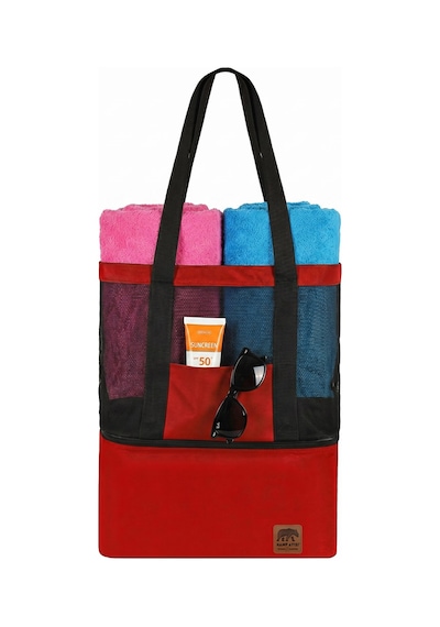 Kamp Ayısı Thermo Bag - Sıcak/soğuk Termal Korumalı Kamp, Piknik, Plaj Çantası 16+22 38 Lt Kırmızı