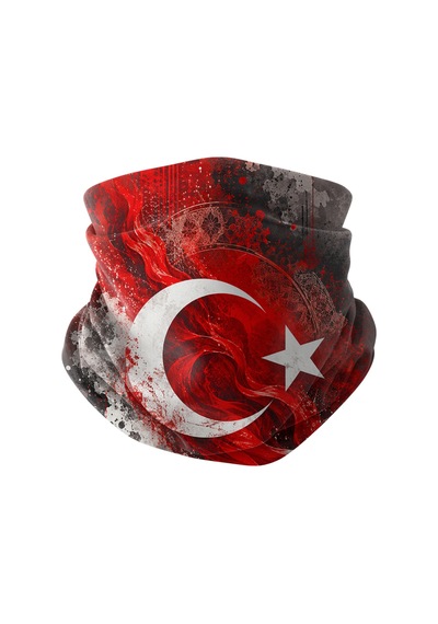 Bobrear Türk Bayrağı Desenli Çok Amaçlı Buff Bandana Boyunluk Çok Renkli