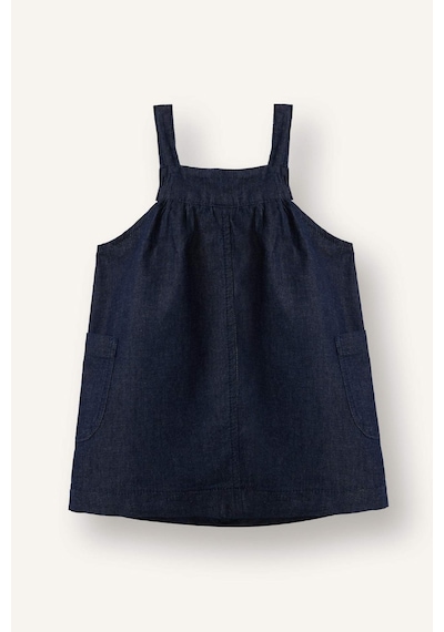 Defacto Pamuklu Denim Elbise Kız Bebek H2701a526smnm34 Mavi-nm34