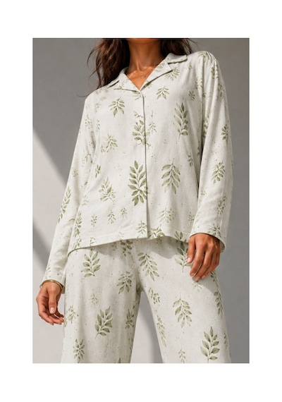 Fit Women Kadın Uzun Kol Pamuklu Çağla Yeşili Pijama Takımı