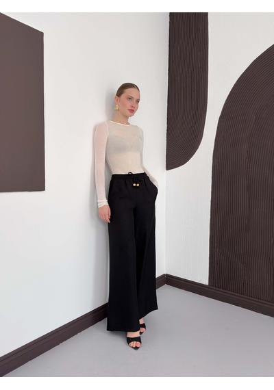 Verymoda Keten Pantolon D2381 Siyah