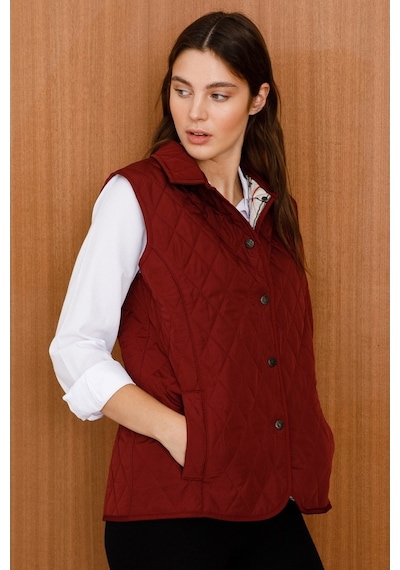 Desen Triko Kadın Kapitone Yelek 02421437 Bordo Bordo