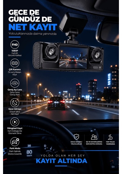 Full Hd 1080p Döngüsel Kayıtlı Araç Kamerası Tkdytgsdlaooohgkıvn