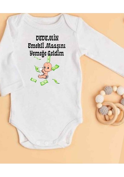 Lupi İsimli Zıbın Yazılı Bebek Zıbın Fil Dişi-beyaz Beyaz
