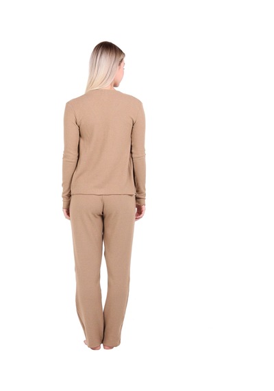U&me Ribbed Crop 3lü Takımı Camel Çok Renkli