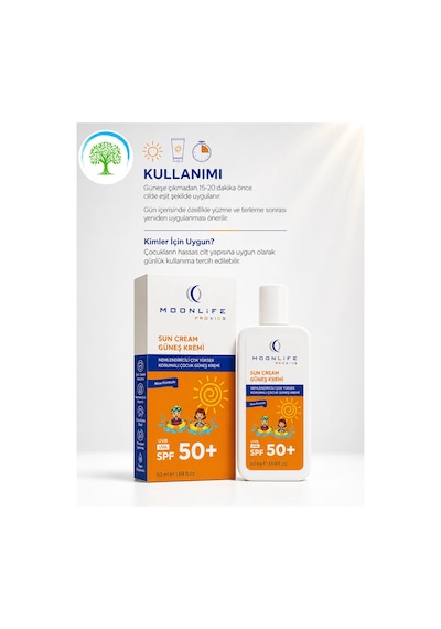Moonlife Pro Kids Çocuk Güneş Kremi SPF50+ 50 ML