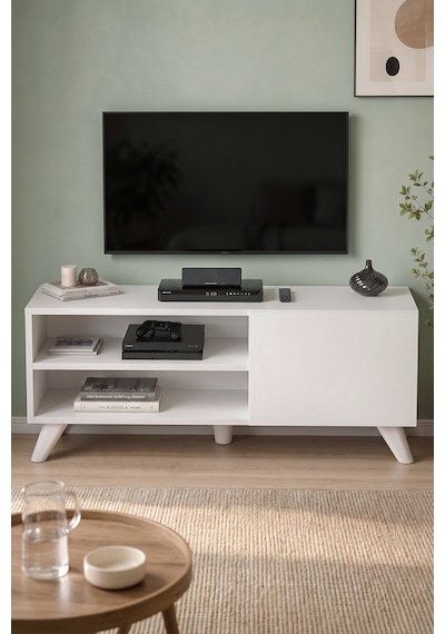 Tv Sehpası Kapaklı Tv Sehpası Raflı Tv Ünitesi Televizyon Sehpası 100 X 35 Cm Malta Beyaz Beyaz Tv Sehpası Kapaklı Tv Sehpası Raflı Tv Ünitesi Televizyon Sehpası 100 X 35 Cm Malta Beyaz Beyaz