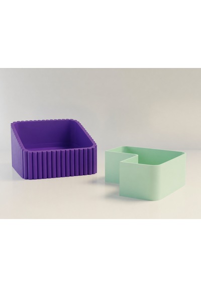 3d Baskı Fıstık Kasesi - Çift Hazneli Kabuk Ayırıcı Sunum Kasesi - Mor Mint Diğer