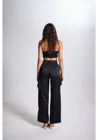 Holly Lolly Crop Model Balenli Saten Maddy Büstiyer Siyah