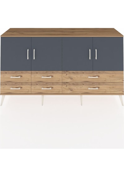 Hyperion Konsol 6 Raflı 6 Çekmeceli 4 Kapaklı 176x44x99 Çam-antra Çam-antrasit/çam Hyperion Konsol 6 Raflı 6 Çekmeceli 4 Kapaklı 176x44x99 Çam-antra Çam-antrasit/çam