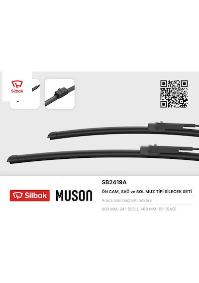 Silecek Süpürgesi 600/480mm Muz Tipi Passat-golf V 11/03-11/05-caddy Iıı 02/04 Octavıa Iı 06/04- Sılbak
