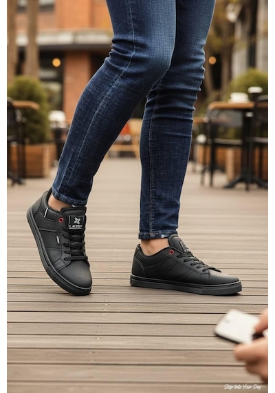 Sneakers Bağcıklı Erkek Ayakkabı Legan-8111 Siyah