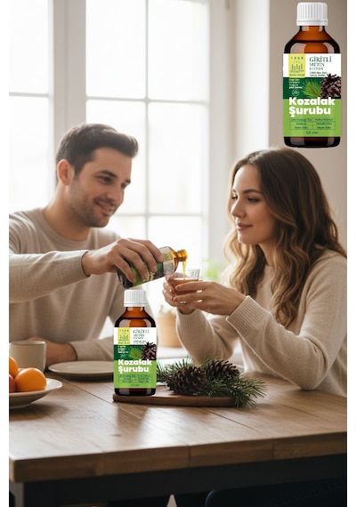 Kozak 2 X 125 Ml Cam Şişe Bergama Kozak Vakfı Kozalak Şurubu Giritli Metin Efendi 250 ML