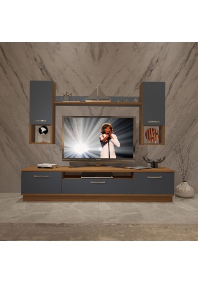 Decoraktiv Trendstyle 5da Mdf Tv Ünitesi Tv Sehpası Ceviz - Antrasit
