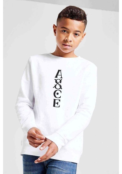 Tshirthane One Piece Baskılı Unisex Çocuk Beyaz Sweatshirt