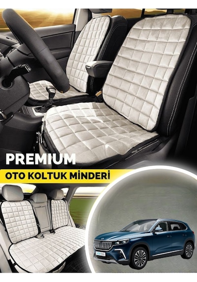 Togg T10x Koltuk Minderi Ortopedik Cepli Araç Ve Kılıf Seti Tam Uyumlu, Bej Renk, Konforlu Tasarım