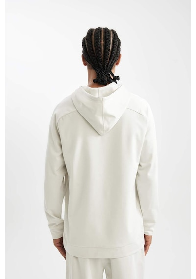 DeFactoFit Standart Fit Kapüşonlu Cepli Skuba Dalgıç Kumaş Sporcu Sweatshirt D1950AX24AUBG721