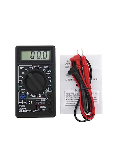 Siyah-profesyonel Dt832 Dijital Multimetre Lcd Dc Ac Voltmetre Ampermetre Ohm Test Cihazı Dt832 Multimetre Araçları Enstrümantasyon Elektrikçi