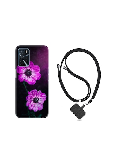Oppo A16 Kılıf Boyun Askılı Çiçekler 1869
