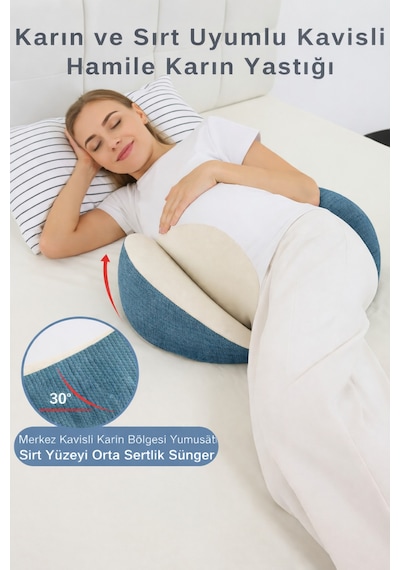 Saby Çok Fonksiyonlu Hamile Yastığı Katlanabilir,ayarlanabilir,sırt Ve Bel Destekli Hamile Yastığı