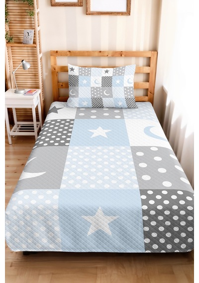 Yıldız Ay Mavi Genç Odası Tek Kişilik Pike Takımı - Gri Geometrik 160x220 Cm Kapitone Yatak Örtüsü Kumlu Şafak Solgunluğu Yıldız Ay Mavi Genç Odası Tek Kişilik Pike Takımı - Gri Geometrik 160x220 Cm Kapitone Yatak Örtüsü Kumlu Şafak Solgunluğu