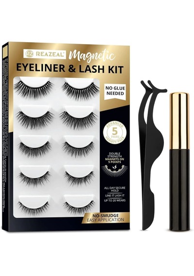 Reazeal Manyetik Kirpikler Ve Manyetik Eyeliner Seti, Takma Kirpi
