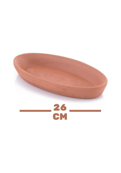 Elizi Çömlekleri 2 Adet Toprak Kayık Kase, Kayık Güveç Fırın Kabı 2 Li Set Orta Boy 26x14cm Toprak