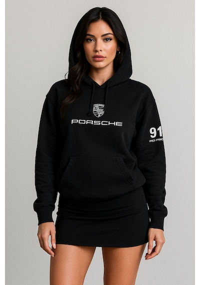 Hmo Store Unisex Ve Stil Bir Arada Porsche Kapüşonlu Hoodie Siyah