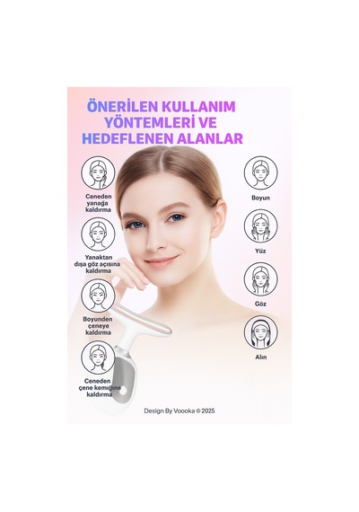 Boyun Ve Yüz Masaj Aleti , Cilt Sıkılaştırıcı, Led Işıklı, Taşınabilir Şarjlı