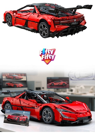 Cada 1:8 Yangwang U9 Supercar 3671 Parça Araba Yapım Seti Mobil Uygulama Destekli Kontrol C64011w