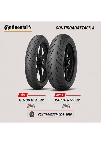 Continental Contiroadattack 4 110/80 R19 59v - 150/70 R17 69v Ön Arka Motosiklet Lastik Takımı 2026 Continental Contiroadattack 4 110/80 R19 59v - 150/70 R17 69v Ön Arka Motosiklet Lastik Takımı 2026