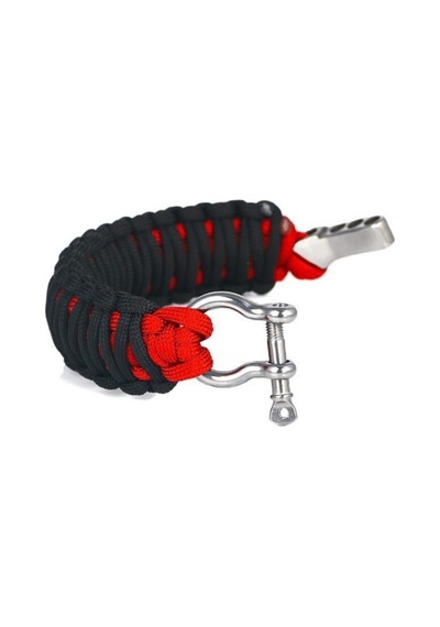 Lariss Paracord Survival King Cobra Bileklik 3 Kademeli Metal Omega Klips Çok Renkli