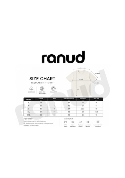 Ranud Erkek Regular Fit Tişört,%100 Pamuk, Yumuşak Fırçalı Kumaş, Oeko-tex Sertifikalı Siyah