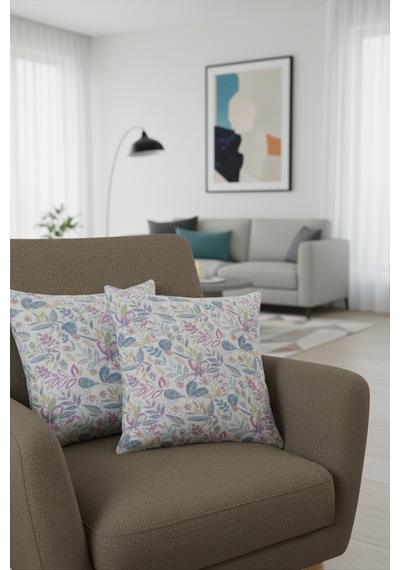 Chevron Bohem Dekoratif Punch Yastık Kırlent Kılıfı 2 Adet 45x45 Vintage Pembe 45 x 45