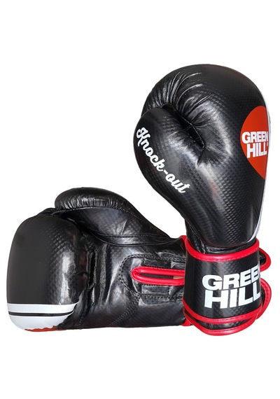 Green Hill Knock Out Carbon Deri Boks Ve Kick-boks Eldiveni Siyah