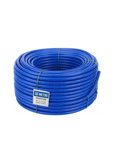 Süper Mavi Kauçuklu Bahçe Hortumu 50 Metre Ekstra Kalın Sağlam Su Sulama Yıkama Hortum 12.5 Mm 1/2