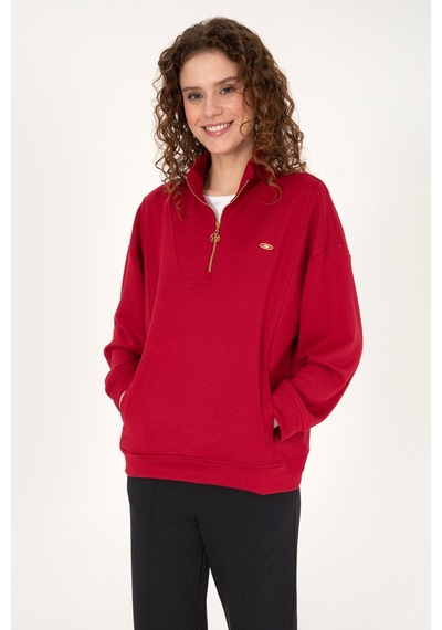 U.S. Polo Assn. U.s. Polo Assn. Kadın Sweatshirt 50314221-vr104 Koyu Frambuaz/dark Raspberry