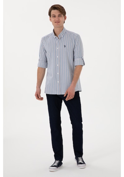 U.s. Polo Assn. Erkek Mavi Gömlek Desenli 50306326-vr036 Mavi