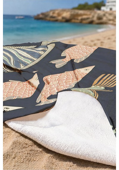 Balık Temalı Marine Plaj Havlusu - Lacivert Akdeniz Stil Havuz Deniz Hızlı Kuruyan Mikrofiber Havlu Berrak İncisi Balık Temalı Marine Plaj Havlusu - Lacivert Akdeniz Stil Havuz Deniz Hızlı Kuruyan Mikrofiber Havlu Berrak İncisi