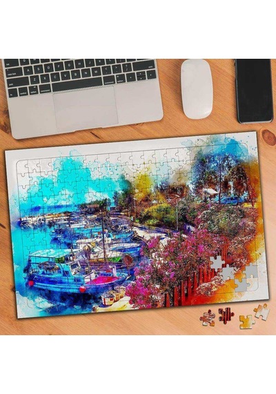 Suluboya Sanatı Şehir Manzarası 240 Parça Puzzle Yapboz-75007