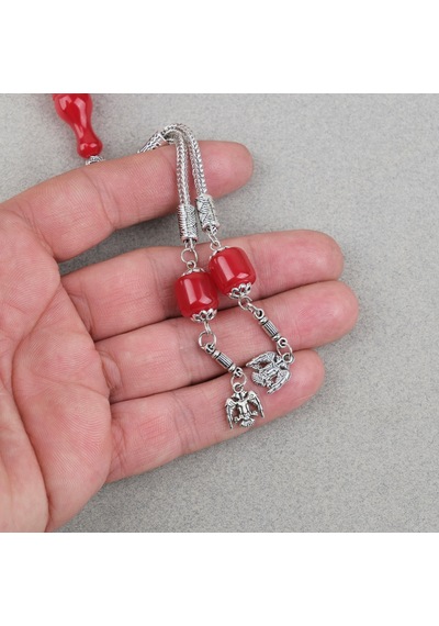 Katalin Çubuk Alpaka Püsküllü Kapsül Kesim 10.5x11mm Tesbih -kırmızı